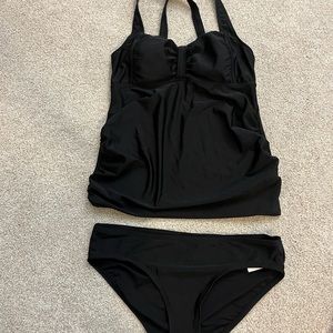 Maternity bathing suit and rash guard